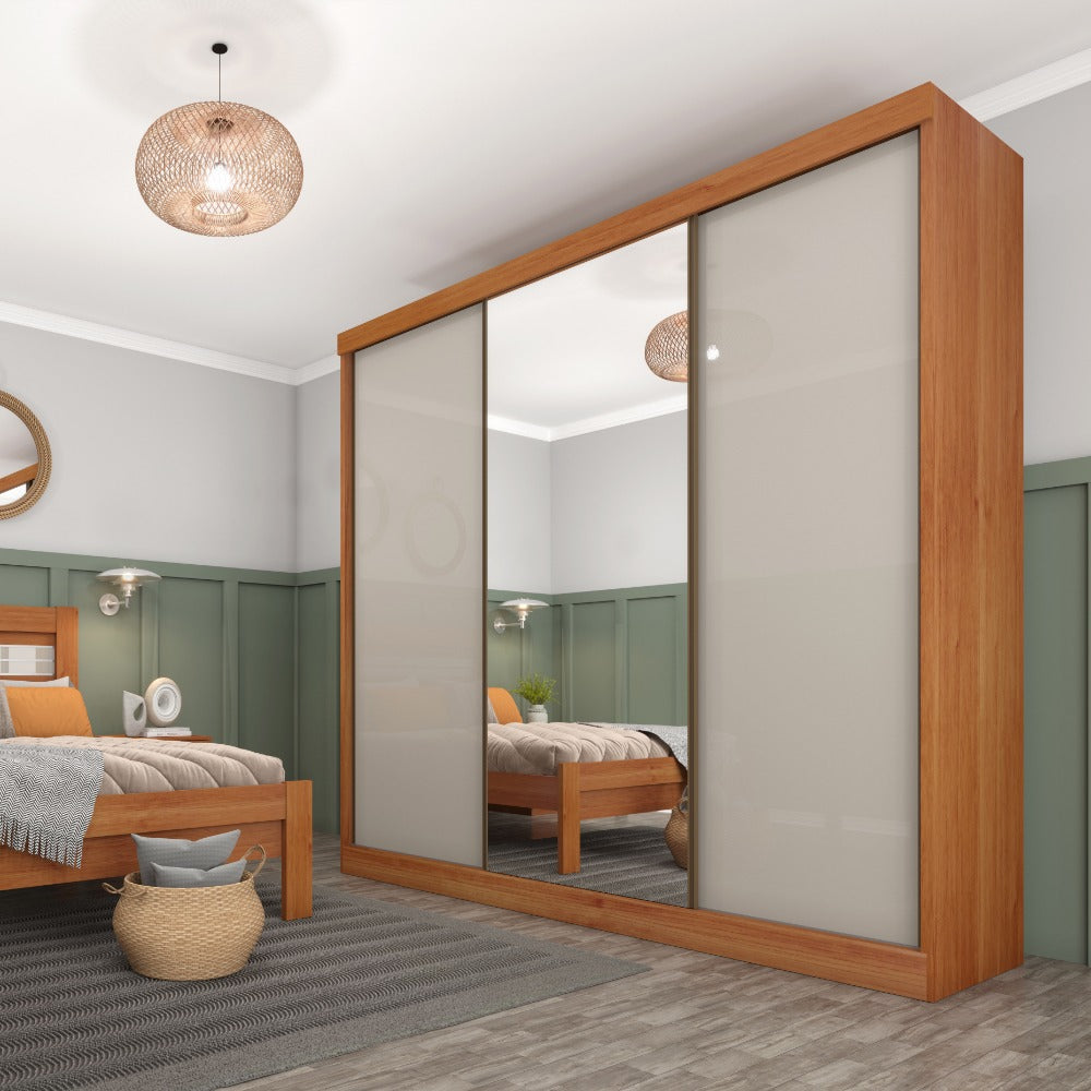 Guarda-Roupa 3 Portas Dacar/Senegal 2,40 m Cinamono/Off White – TCIL