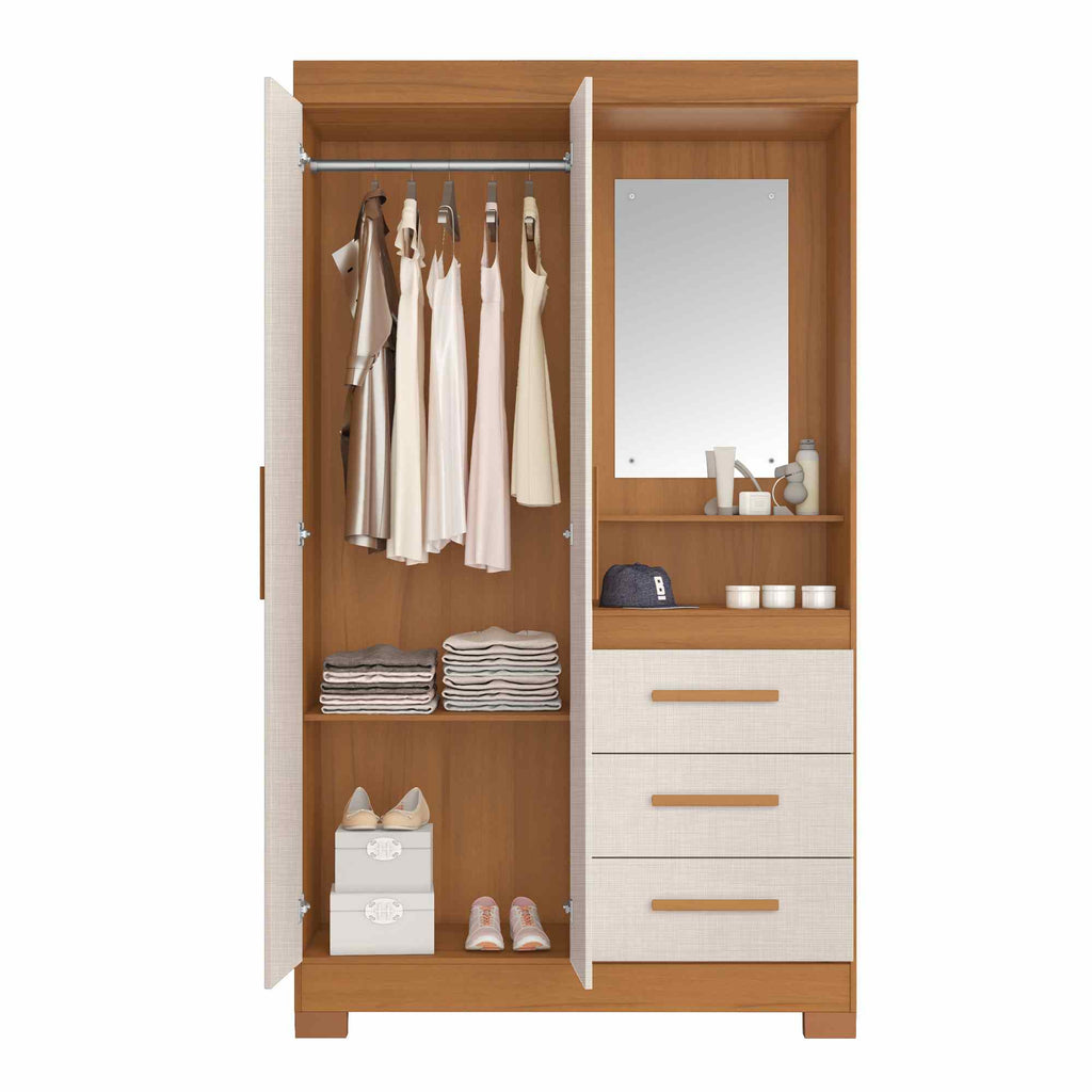 Roupeiro NT 6020 2P3G Freijo Trend.Off White Notavel