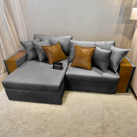 Sofá Cama Retrátil Maiori 2,32 m Linho Grafite 06 – INNOVE ESTOFADOS