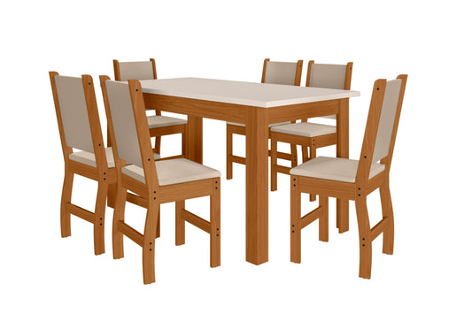 MESA BELLAGIO 150 C/6 CAD CLARA FR/OFF – POLIMAM