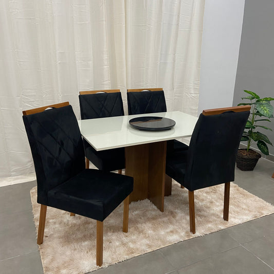 Mesa de Jantar Los Angeles 120x80cm com 4 Cadeiras - Móveis furniture