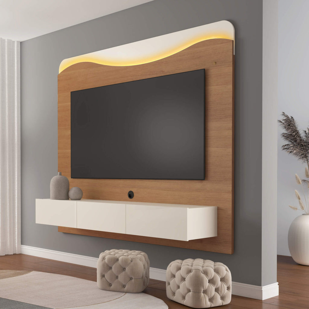 Painel até 75″ Lumiere Cinamomo/Off White – ARTELY
