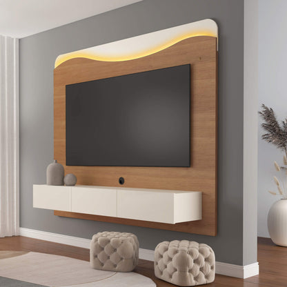 Painel até 75″ Lumiere Cinamomo/Off White – ARTELY