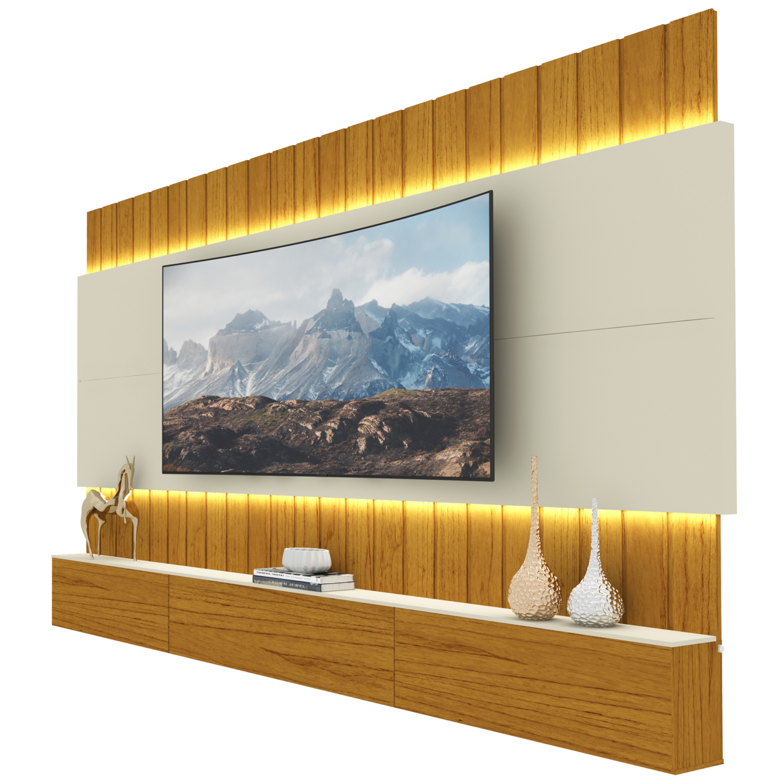 Home até 85″ Soberano 260 Naturale/Off White – GELIUS - Móveis furniture