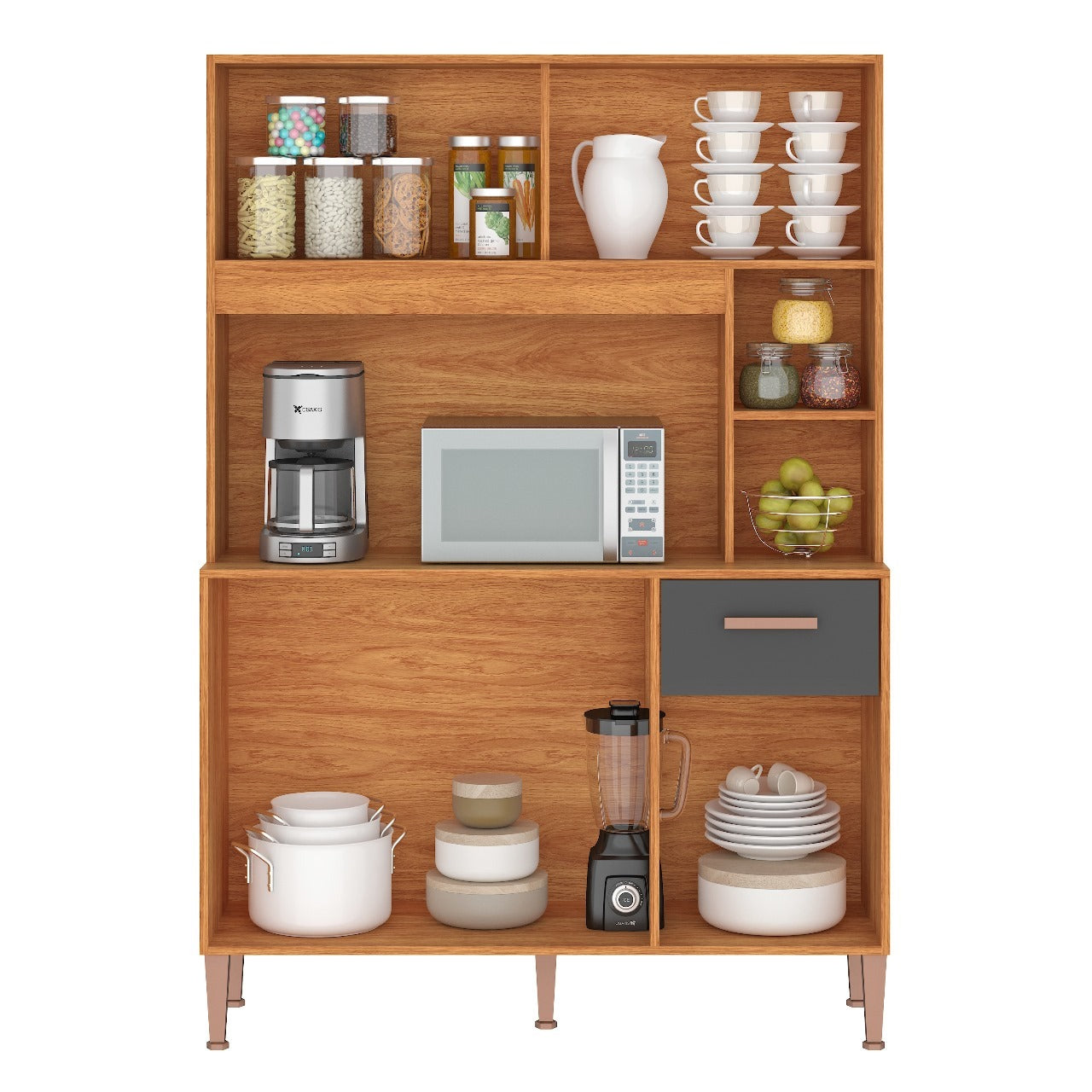 Kit Cozinha Pérola C212 1,20 m Cinamono/Grafite – FELLICCI