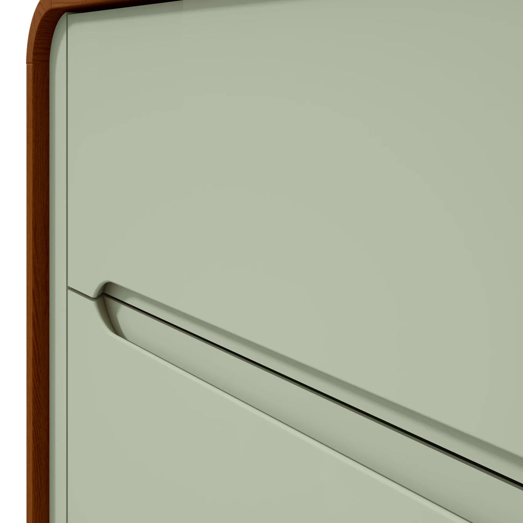 Mesa de Cabeceira Loop Lopas 2 Gavetas Frassino e Salvia - Móveis furniture