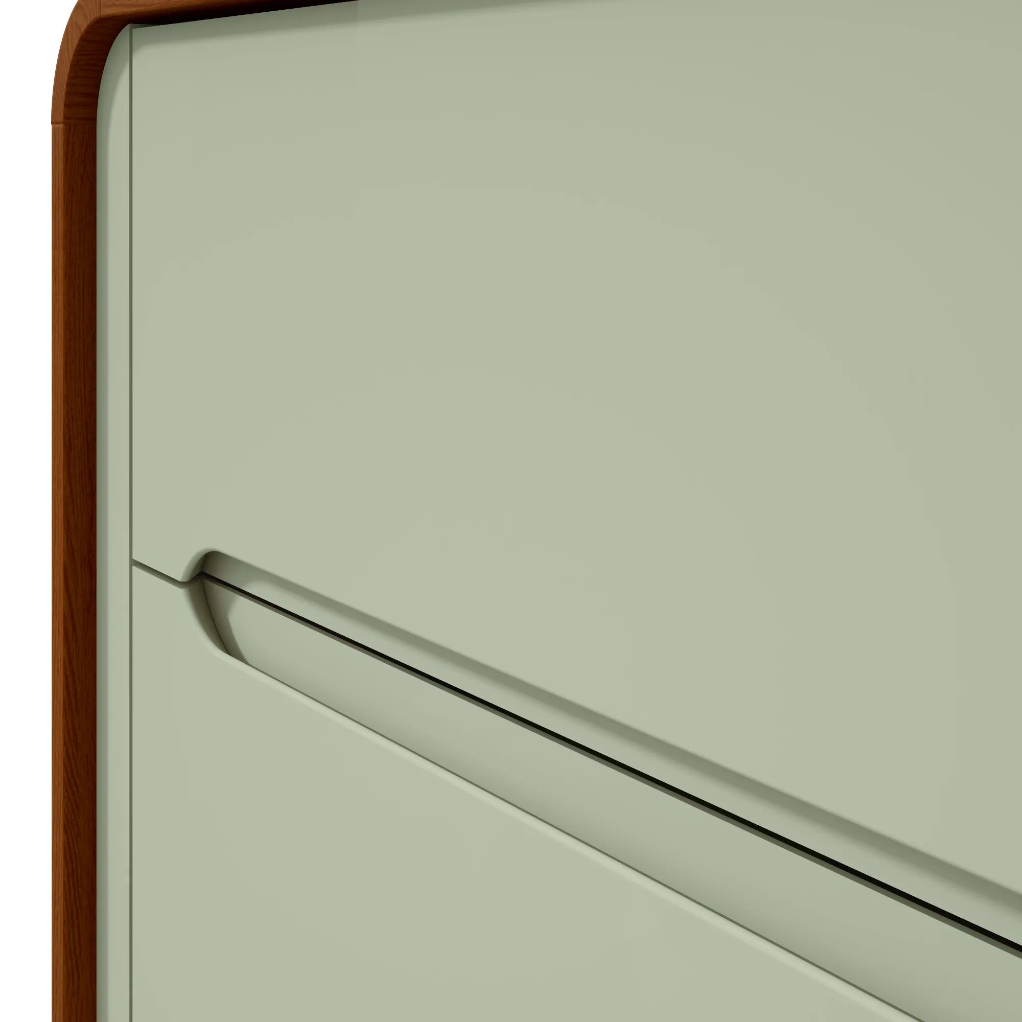 Mesa de Cabeceira Loop Lopas 2 Gavetas Frassino e Salvia - Móveis furniture