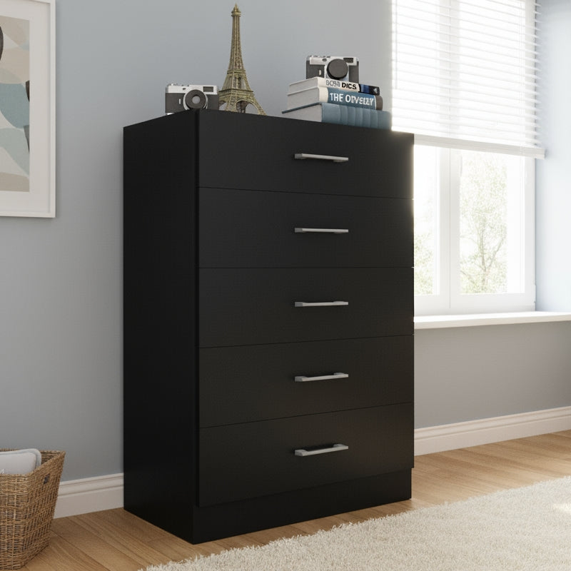 CÔMODA 5 GAVETAS ARUBA – FELLICCI PRETO