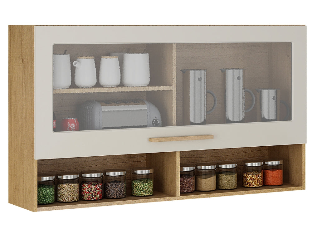 Armário de Cozinha Aéreo 1 porta Pérola REF 1200 – Cinamomo/Off white - Móveis furniture