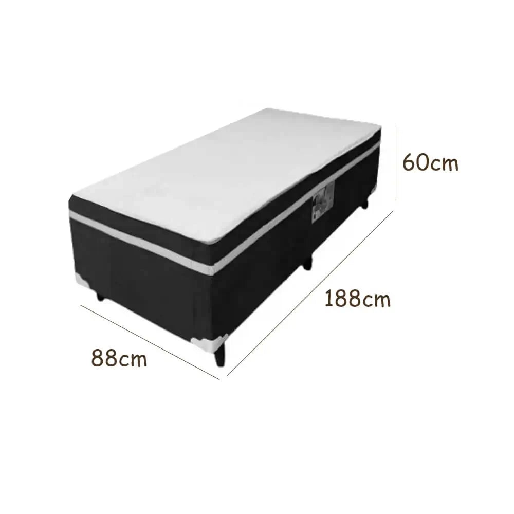 Cama Box Alto Nivel Solteiro com Molas Ensacadas 88x188x60cm