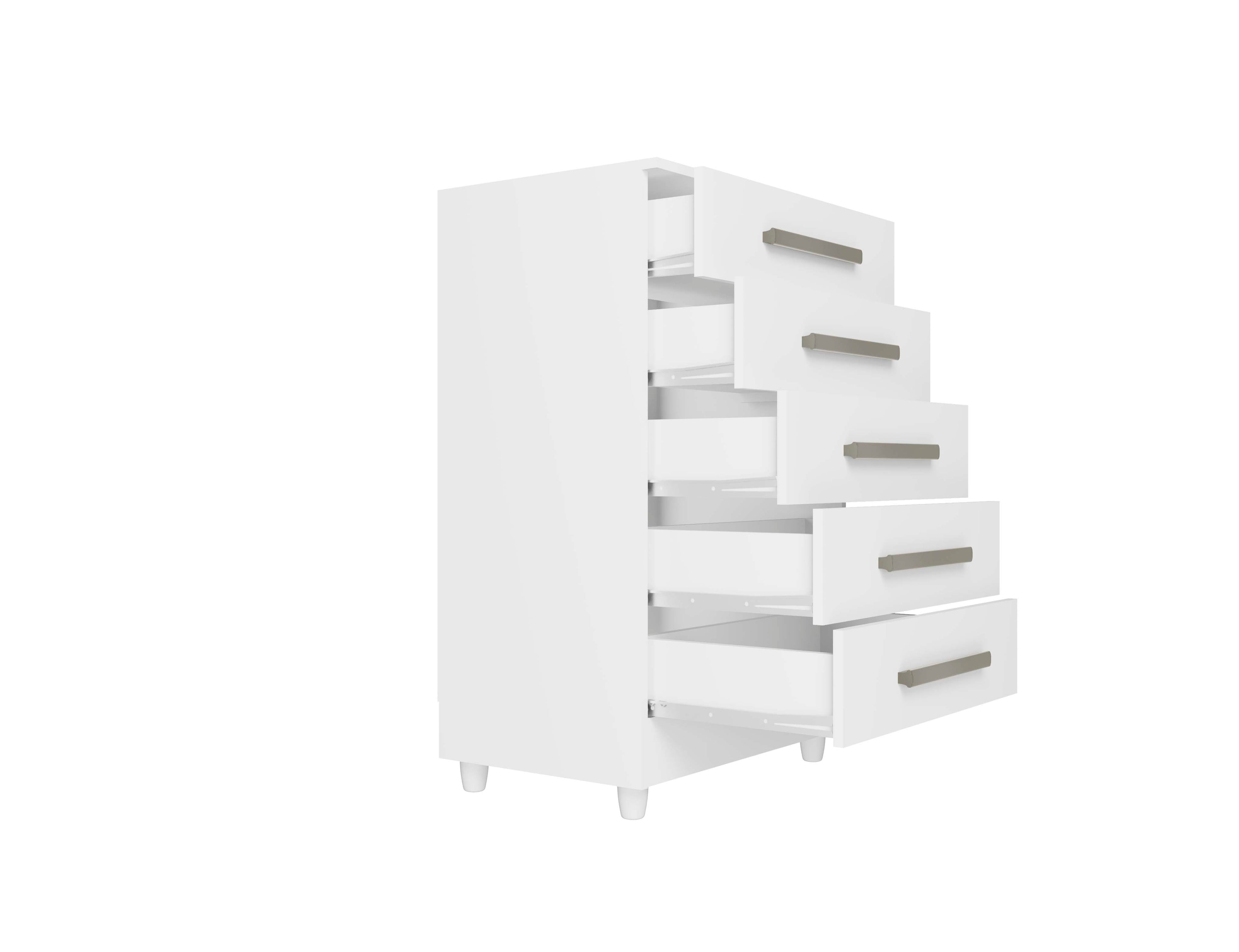 Cômoda Paola 5 gavetas – Branco