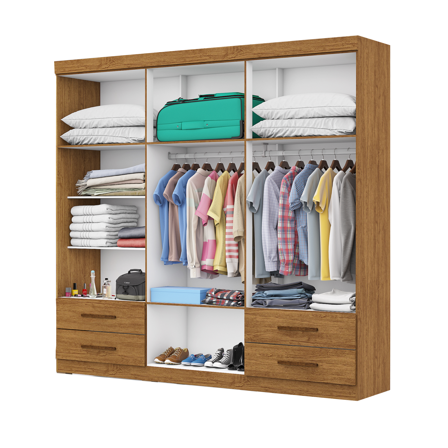 Guarda-Roupa 6 Portas Hércules (Sem espelho) 1,77 m Cinamono – CARIOCA MÓVEIS