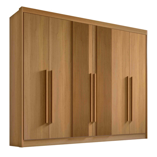Roupeiro Athos 6P Cinamomo Ripado - Móveis furniture