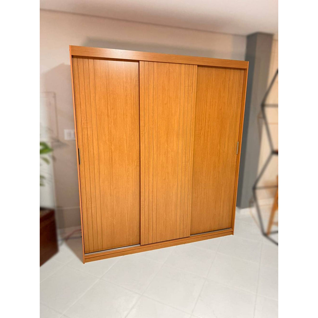 Guarda Roupa Oslo 3 Portas de Correr c/ 4 Gavetas - Rufato - Naturale