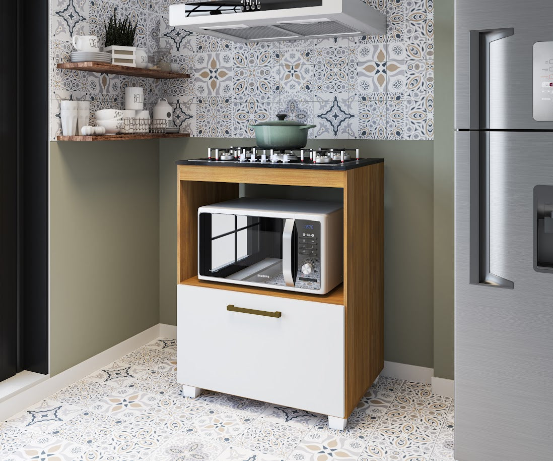 BALCAO COOKTOP SLIM FIORELLO FREIJÓ/BRANCO PARA  5 BOCAS