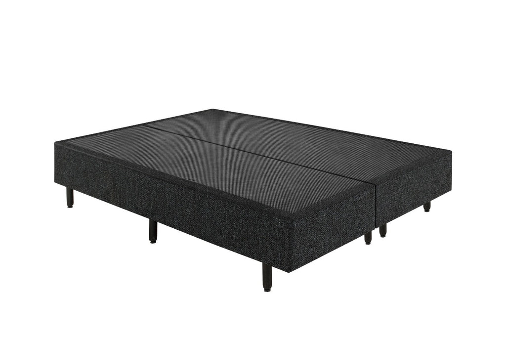 Base King Bipartida, em Corino ,Branco , preto e marrom - Móveis furniture