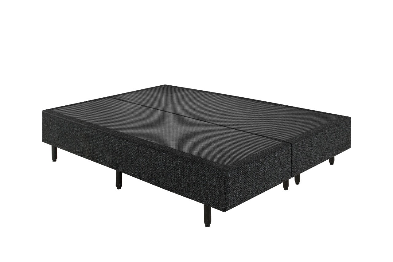 Base King Bipartida, em Corino ,Branco , preto e marrom - Móveis furniture