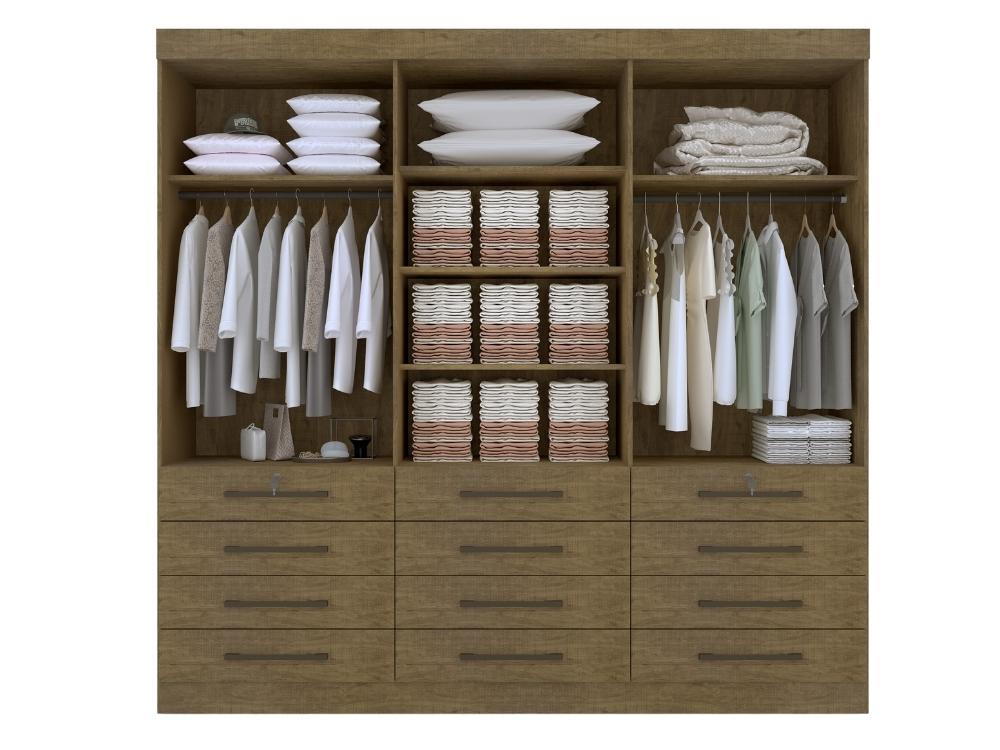 Guarda-Roupa Mônaco 6 portas e 12 gavetas – Ipê - Móveis furniture