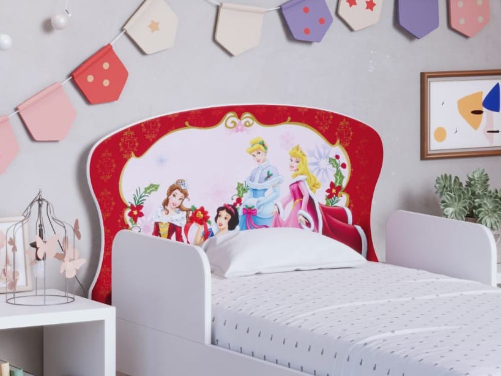 Cama Juvenil Adesivada – Tema Princesas - Móveis furniture