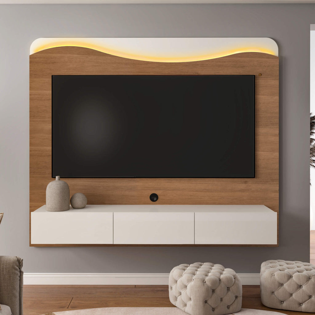 Painel até 75″ Lumiere Cinamomo/Off White – ARTELY