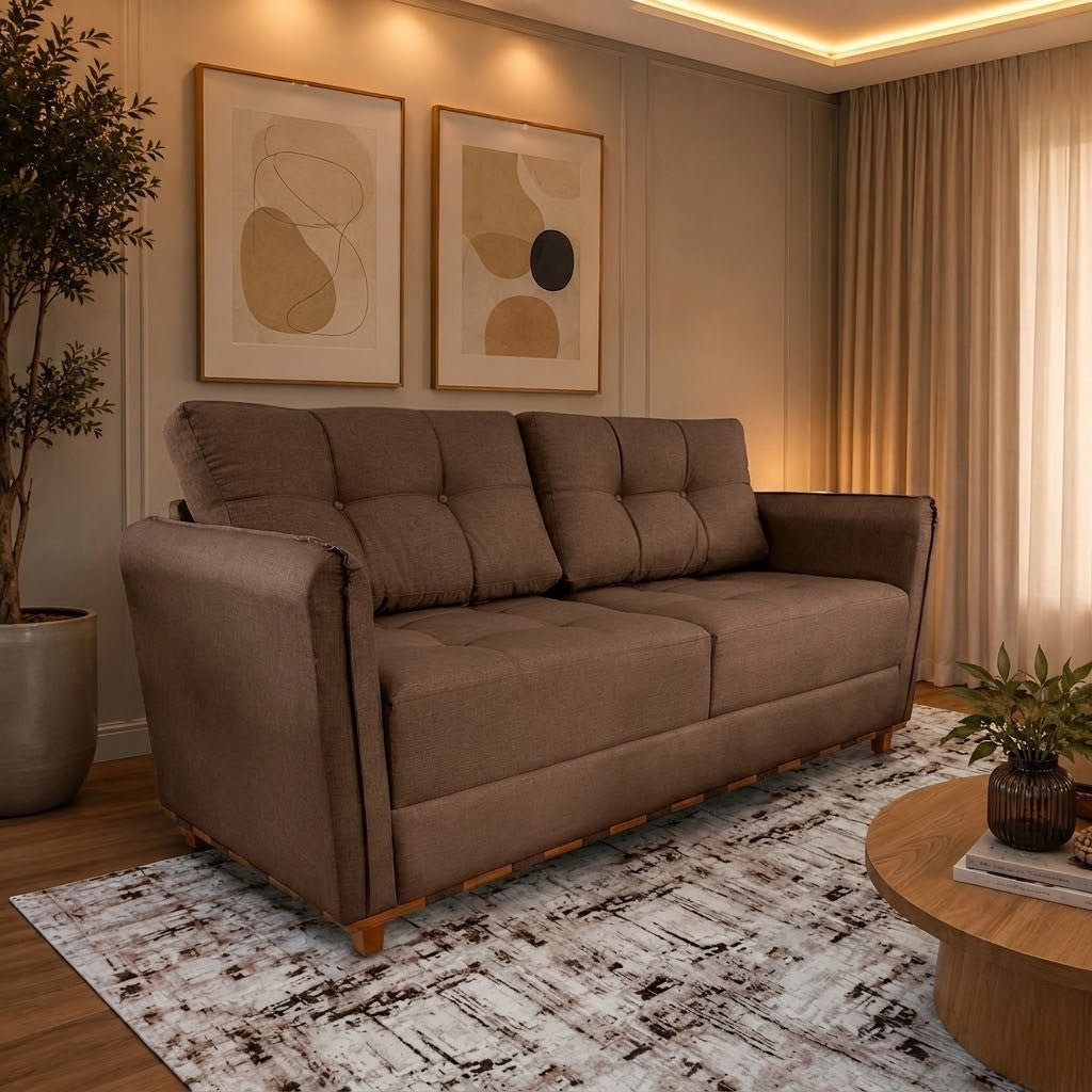 Sofá Living MJ141 1,80 m Linho Marrom 04 – MAJESTOSO ESTOFADOS