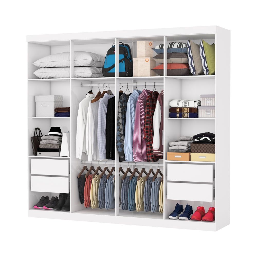 Guarda-Roupa 8 Portas Rubi 2,08 m(Com Espelho) Branco  – CARIOCA MÓVEIS