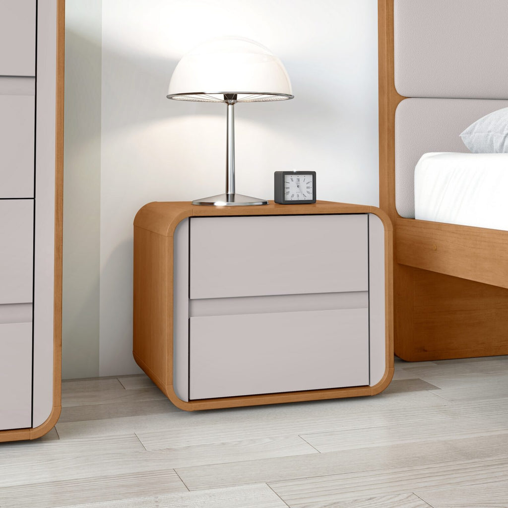 Mesa de Cabeceira Loop Amêndoa Clean/Off White – LOPAS