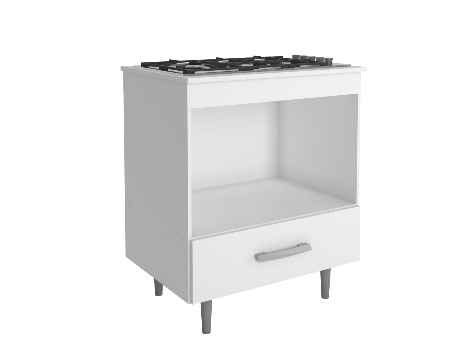Balcão Alecrim para Cooktop 4 Bocas 1 Porta Polimam - Móveis furniture