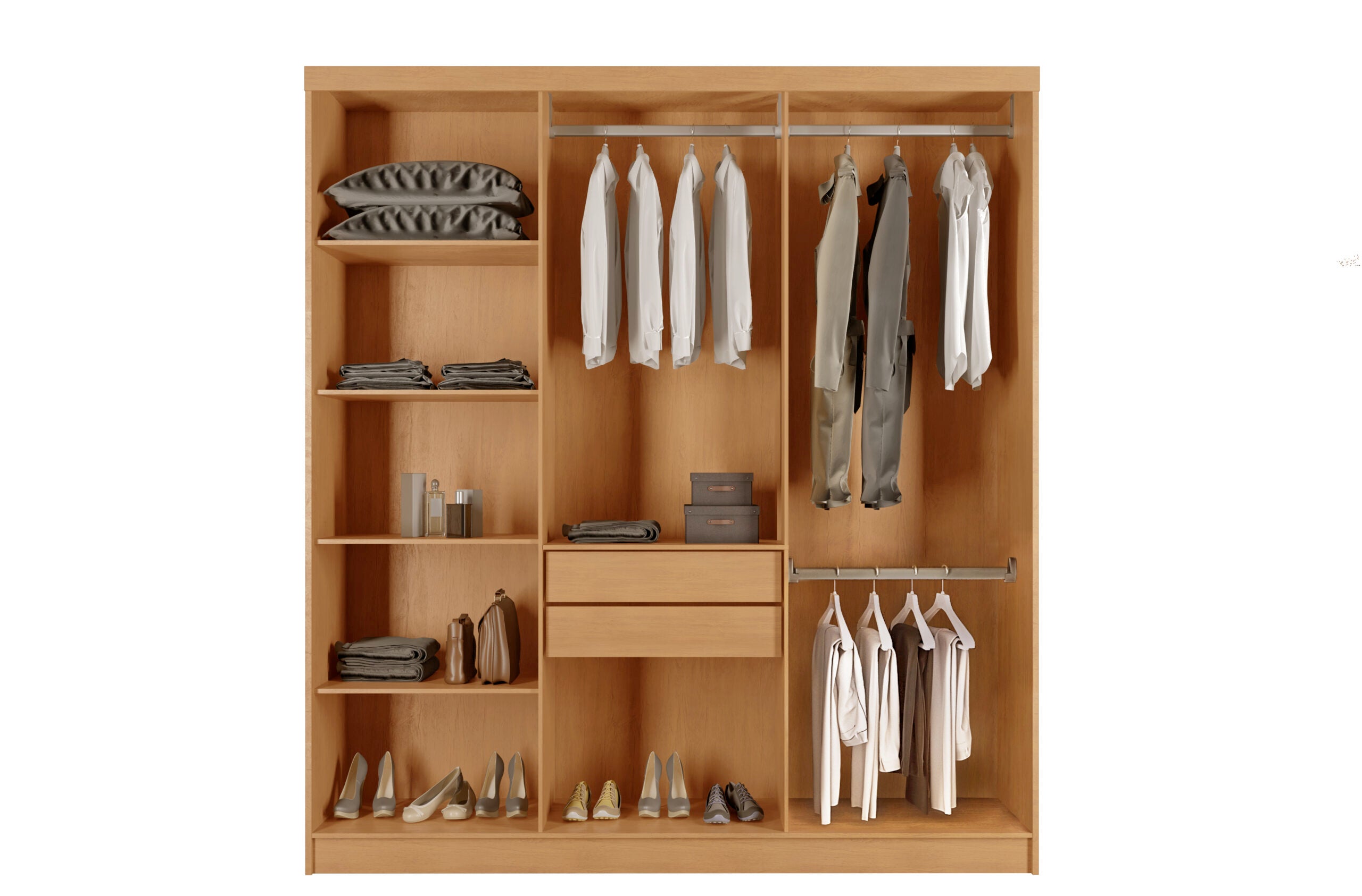 Roupeiro Cairo 6P Naturale.Grafite - Móveis furniture