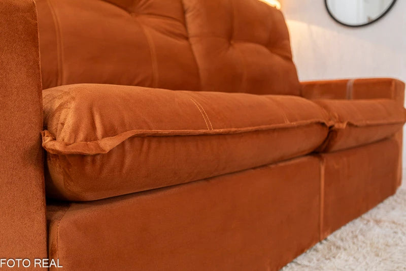 Sofá Retrátil Reclinável Santiago Veludo Terracota 549 Larg. 2.50m - Molas Ensacadas
