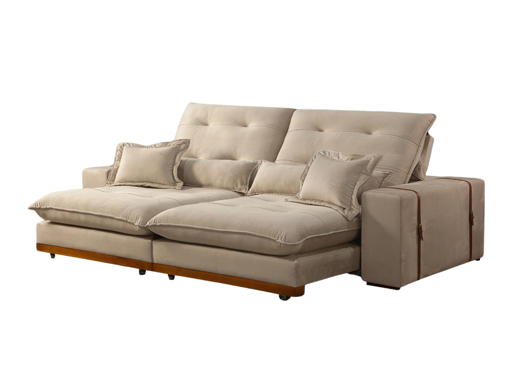 Sofá Retrátil e Reclinável Arthur/Toronto 2,90 m Marfim 4050 – D’VITRINE ESTOFADOS