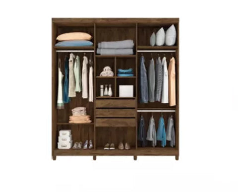 Guarda-Roupa (3 Gavetas) Porto Bello 2,007 m Branco – RUD RACK