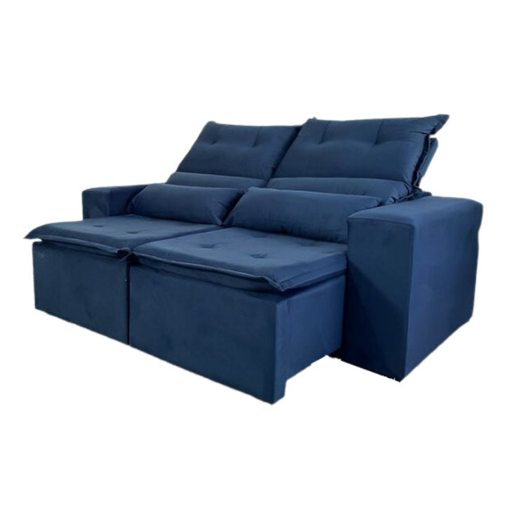 Sofá Retrátil e Reclinável Carol 190 Azul – QUINE - Móveis furniture