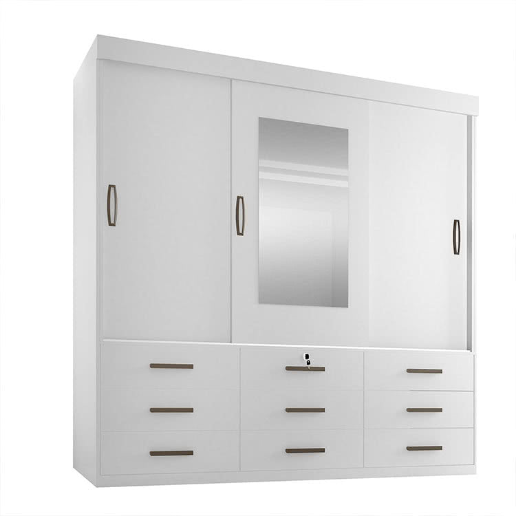 Roupeiro Ipanema 3P9G Branco Minas Plac - Móveis furniture