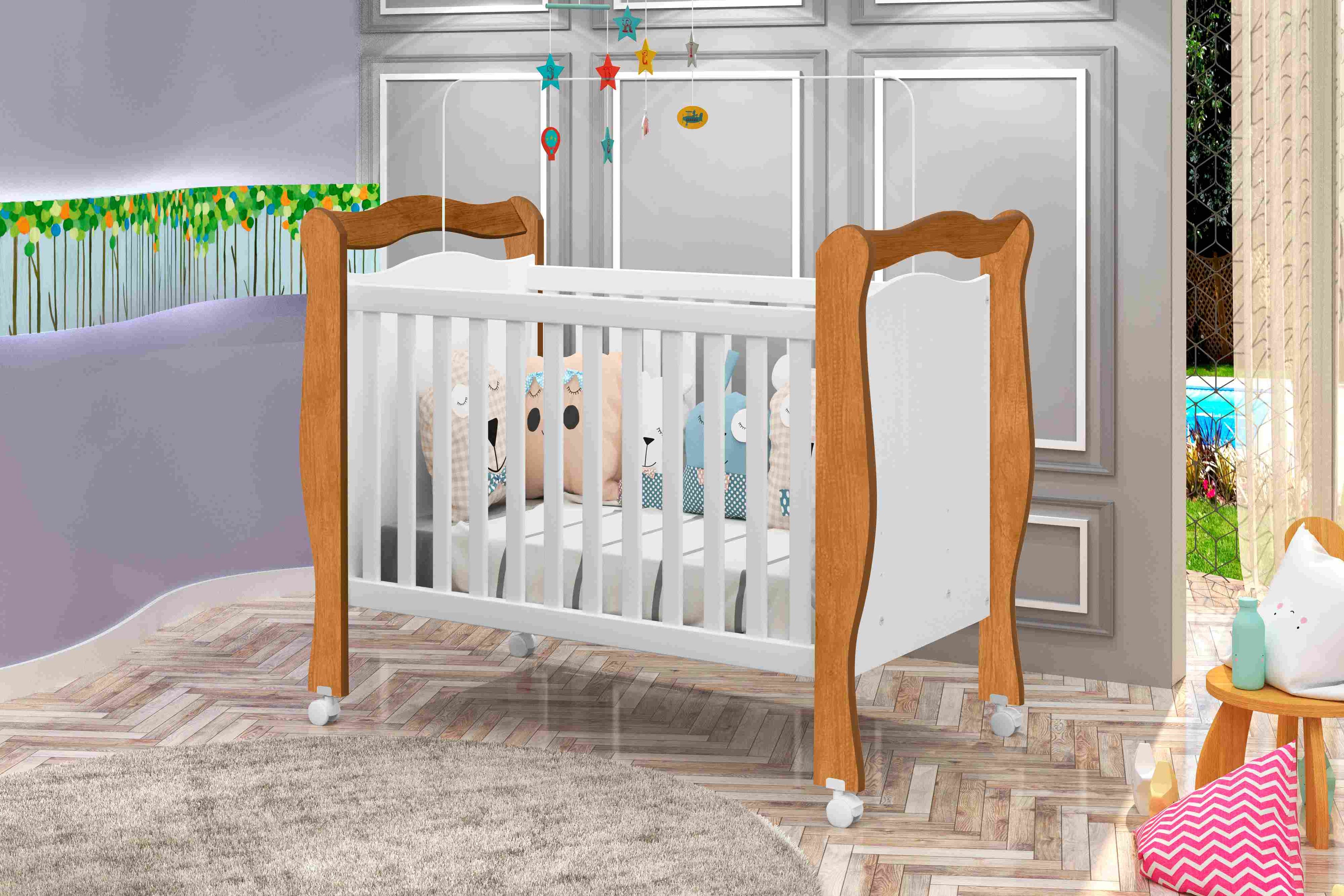 Berco Mini Cama Alvin Nature.Branco - Móveis furniture