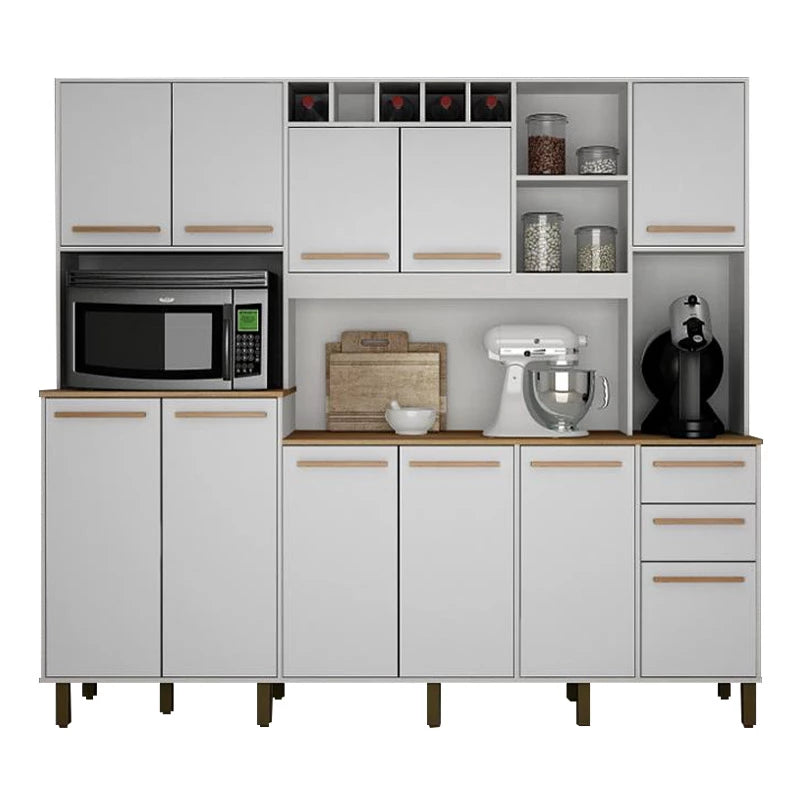 Armário Cozinha Completa Petra Branco/Cinamomo Valdemoveis - Móveis furniture
