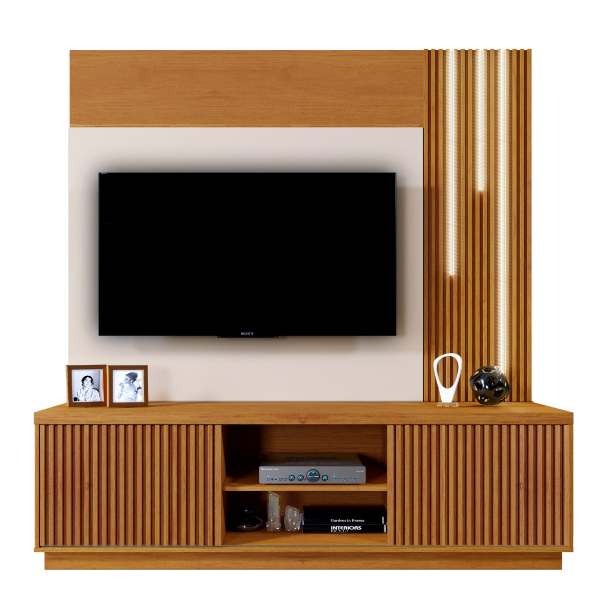 Estante Siena Home para TV até 59 Polegadas 2 Portas com LED Mavaular - Móveis furniture