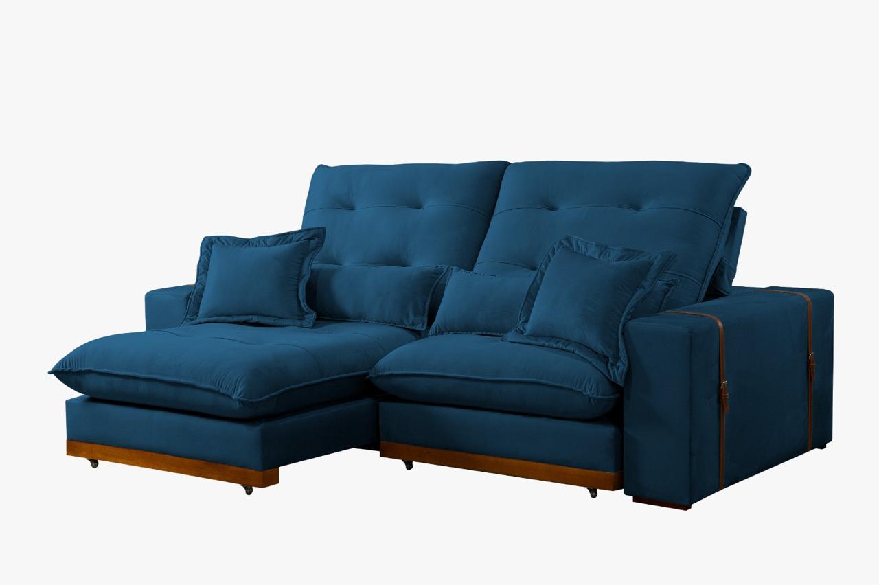 Sofá Toronto 4 Lugares Retrátil e Reclinável Veludo 250cm Di Vitrine