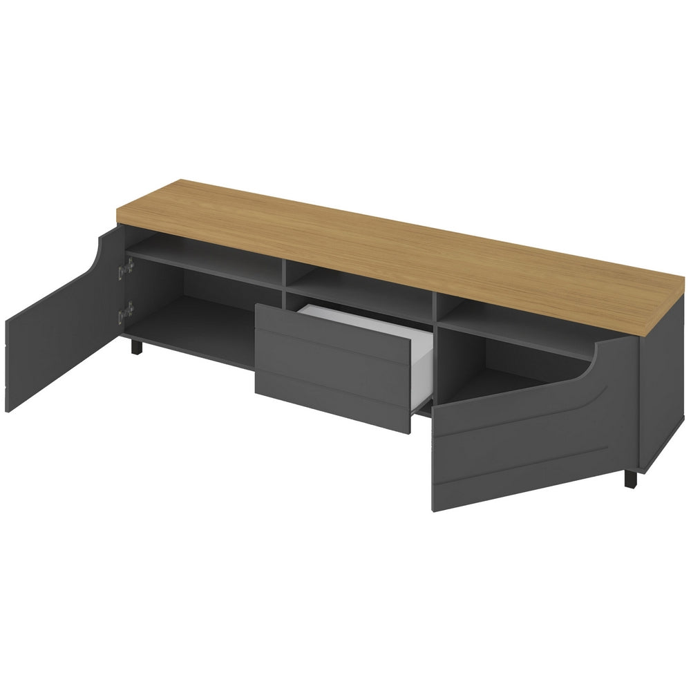 Rack até 75″ Mercury Carvalho/Grafite – ARTELY - Móveis furniture