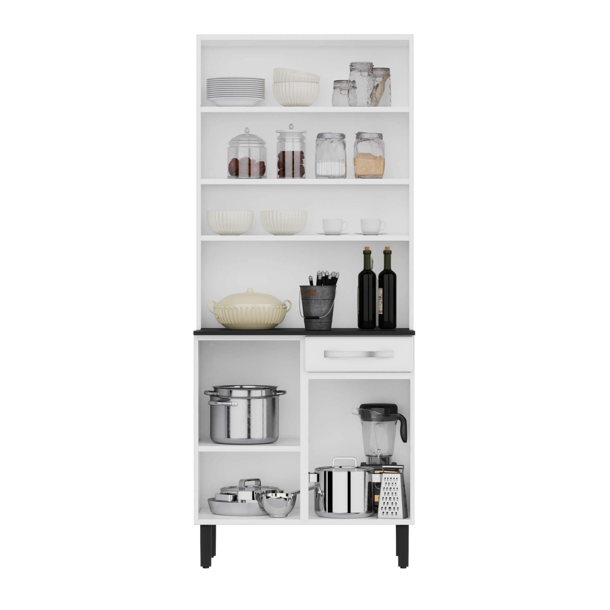 Armário de Cozinha Pratika 4 Portas 1 Gaveta Itatiaia - Móveis furniture