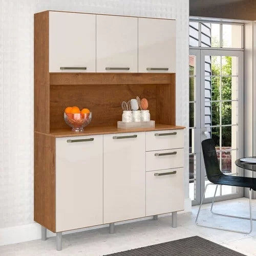 Armário de cozinha 120cm 6 portas 2 gavetas Pop Off White - Zanzini PR - Móveis furniture