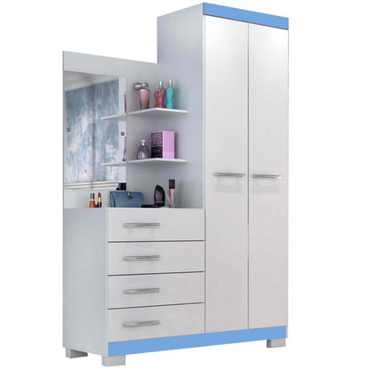 Cômoda Melissa 4 Gavetas 2 Portas com Espelho ACP - Móveis furniture
