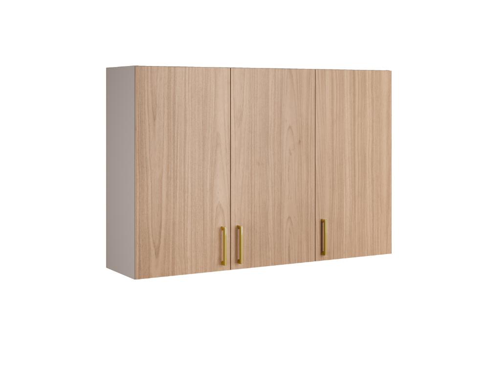Armário de Cozinha Aéreo Triplo Essence 1,20m – Fendi/Cedro - Móveis furniture