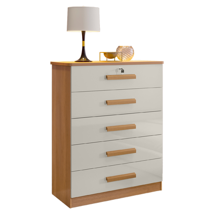 Cômoda 5 Gavetas Ipanema Cinamono/Off White – D’DORO MÓVEIS - Móveis furniture