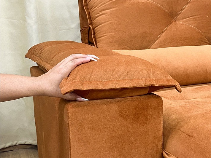 Sofá Retrátil Reclinável 2,30 m terracota 501 Zuqui Plus - Móveis furniture
