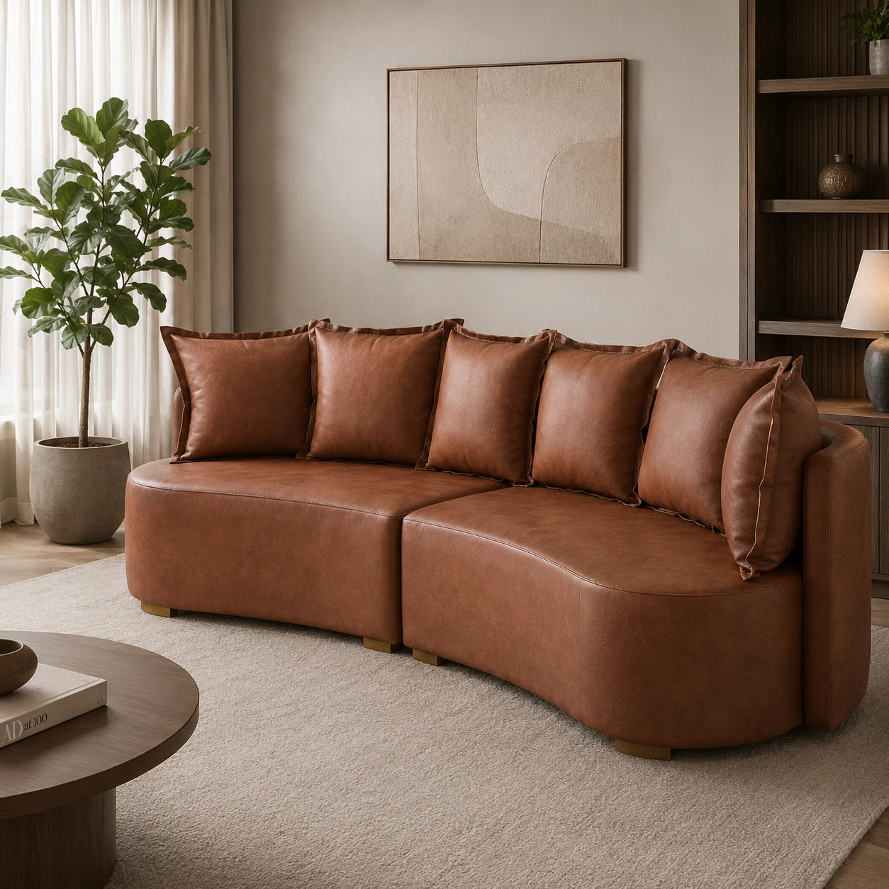 Sofá Orgânico Madero em Corino 6 Lugares 298cm Luxury