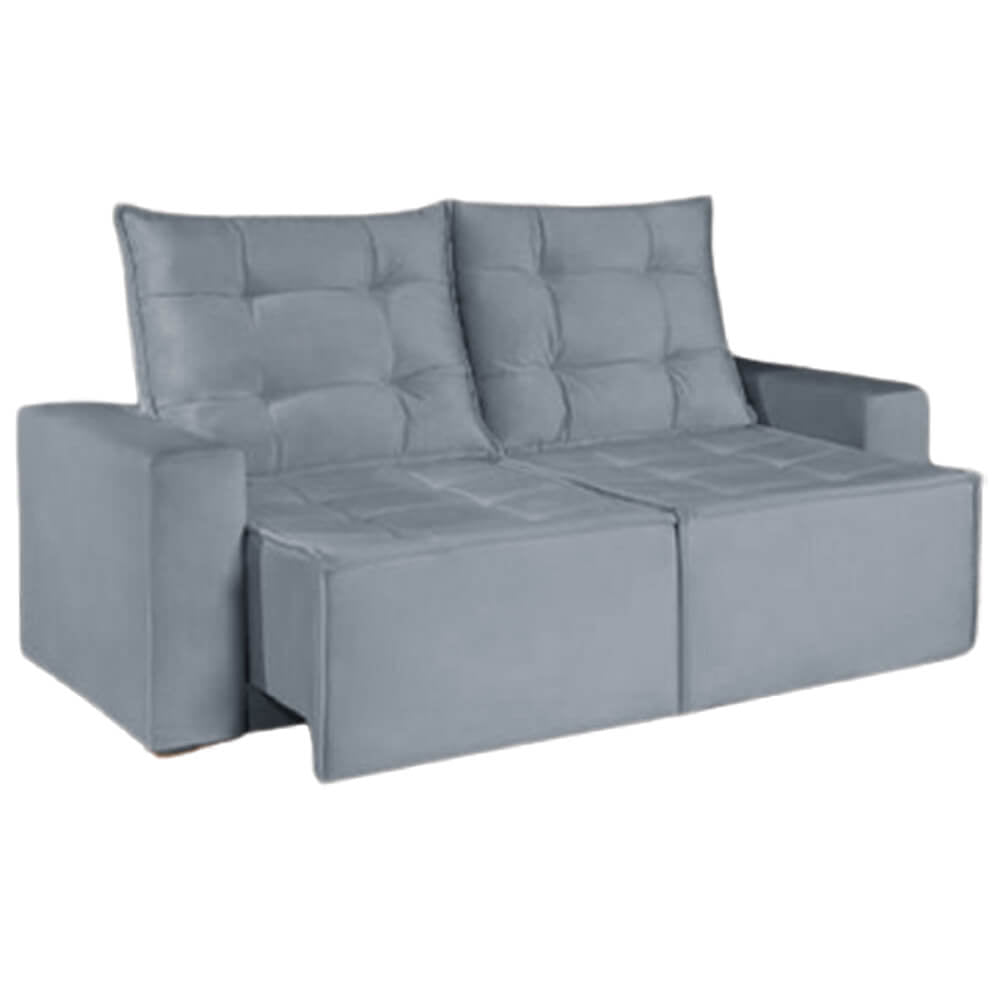 Sofá Macaé 3 Lugares Retrátil e Reclinável Tecido Suede 190cm - Móveis furniture