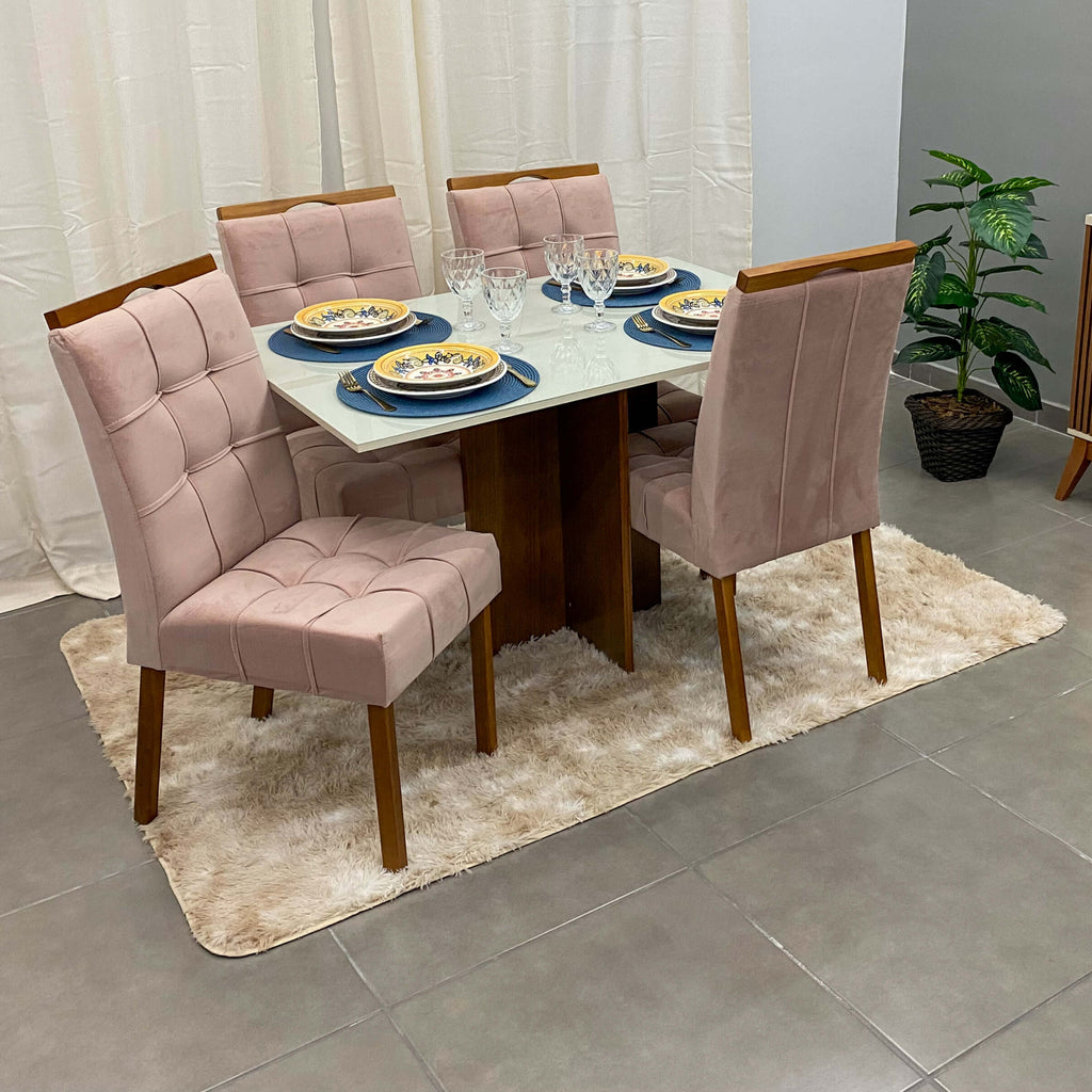 Mesa de Jantar Los Angeles 120x80cm com 4 Cadeiras - Móveis furniture