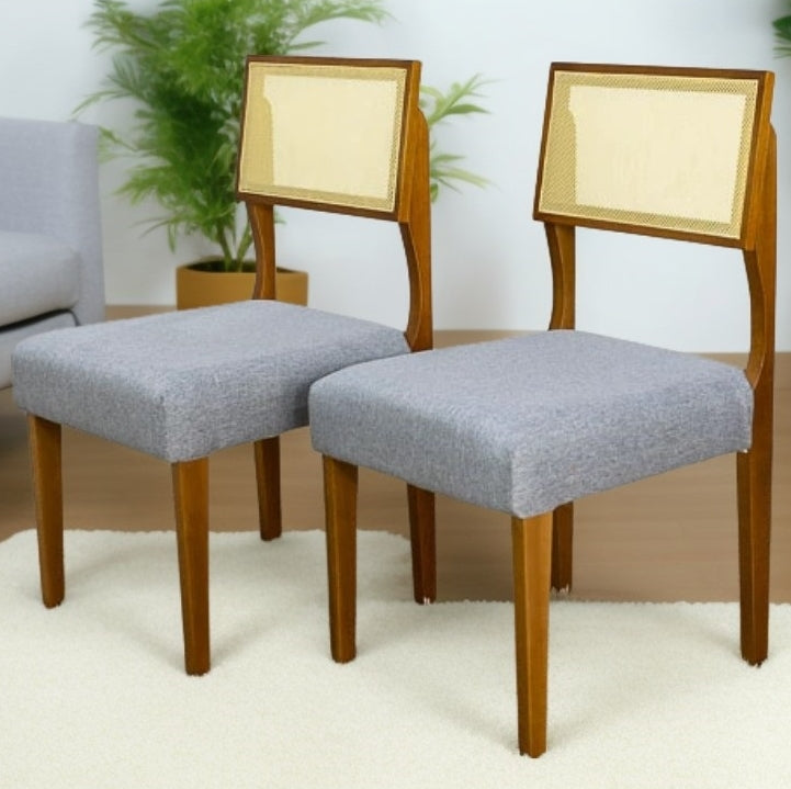 Kit 4 Cadeiras Grécia Mel/Veludo Cinza 2210B – - Móveis furniture