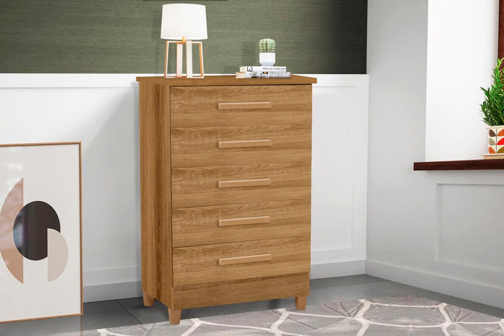 Cômoda Paola 5 gavetas Rudrack - Móveis furniture
